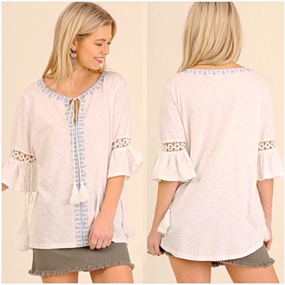 Festival Flowy Boho Embroidered Tassel SM - Picture 2 of 8